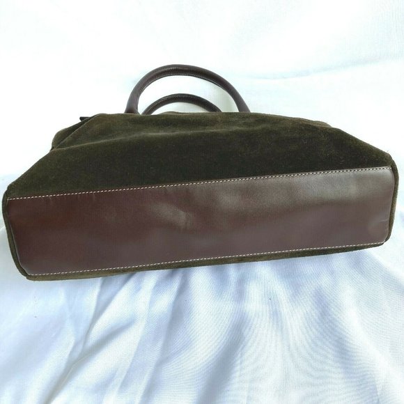 Levenger Suede Leather Dark Brown Shoulder Hand ba - Picture 5 of 10